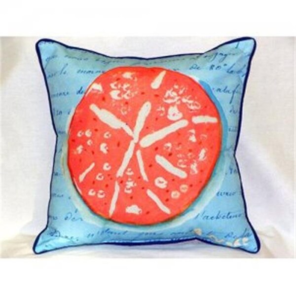 Betsy Drake Betsy Drake ZP092B Coral Sand Dollar Blue Throw Pillow; 22 x 22 in. - ZP092B