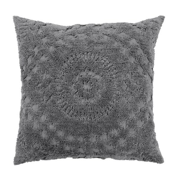 Better Trends Better Trends SHR2626GRY Rio Medallion Chenille Sham; Gray - Twin Size - SHR2626GRY