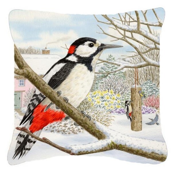 Carolines Treasures Carolines Treasures ASAD0701PW1818 Spotted Woodpecker by Sarah Adams Canvas Decorative Pillow - ASAD0701PW1818