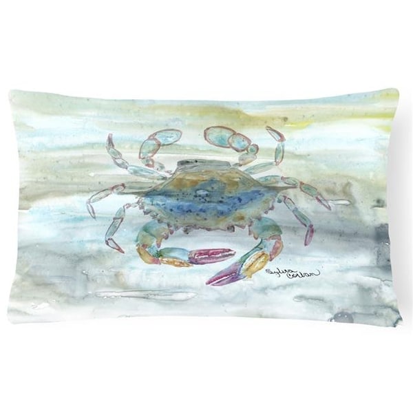 Carolines Treasures Carolines Treasures SC2005PW1216 Female Blue Crab Watercolor Canvas Fabric Decorative Pillow - SC2005PW1216