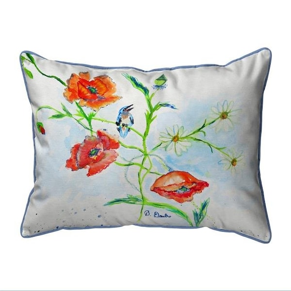 Betsy Drake Betsy Drake ZP1051 20 x 24 in. Poppies & Daisies Extra Large Zippered Pillow - ZP1051