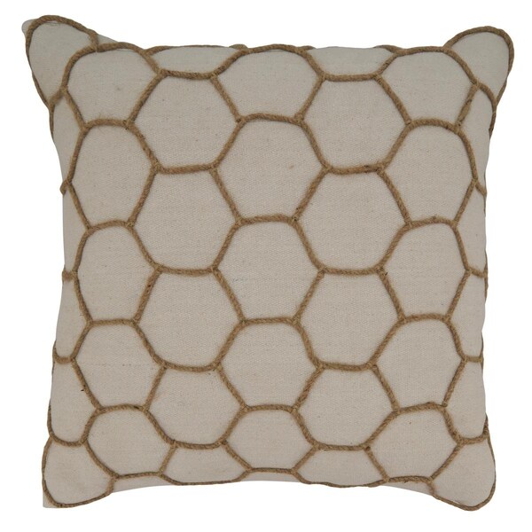 Rlm Distribution 18 in. Dori Embroidered Square Poly-Filled Pillow, White - HO3191670