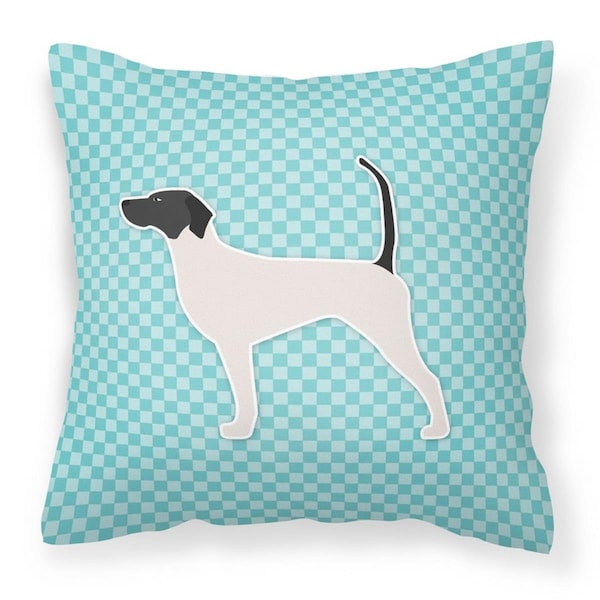 Jensendistributionservices English Pointer Checkerboard Blue Fabric Decorative Pillow - MI2550123