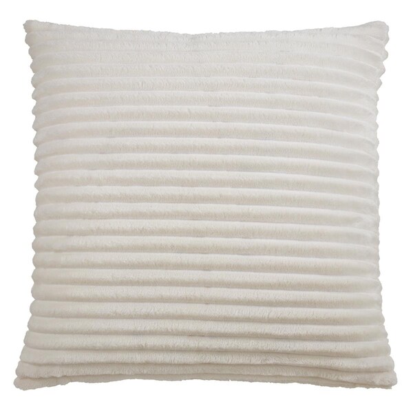 Rlm Distribution 18 in. Faux Rabbit Fur Down Filled Throw Pillow Ivory - HO3190971