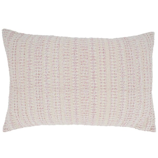 Vecindario 16 x 24 in. Woven Line Oblong Throw Pillow with Poly Filling, Pink - VE2658550