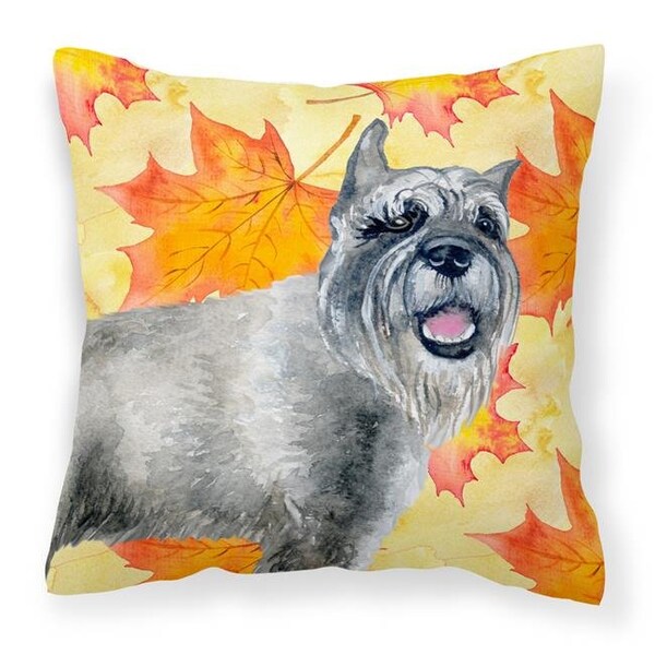 Carolines Treasures Carolines Treasures BB9923PW1414 Schnauzer Fall Fabric Decorative Pillow - BB9923PW1414
