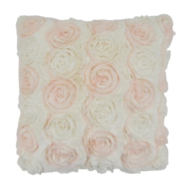 Rlm Distribution SARO 17 in. Square Poly Filled Throw Pillow with Rose Wedding Cake Design Pink - HO3202392