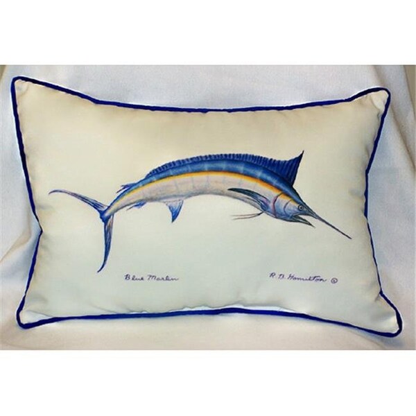 Betsy Drake Betsy Drake HJ015 Blue Marlin Art Only Pillow 15"x22" - HJ015