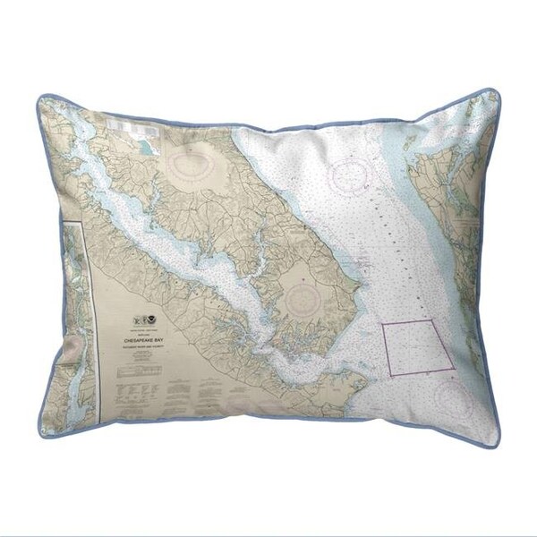 Betsy Drake Betsy Drake SN12264 11 x 14 in. Chesapeake Bay; MD Nautical Map Small Corded Indoor & Outdoor Pillow - SN12264