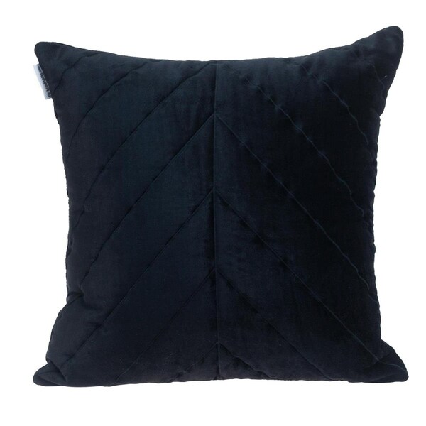Homeroots Quilted Velvet Arrows Black Decorative Throw Pillow - 402802