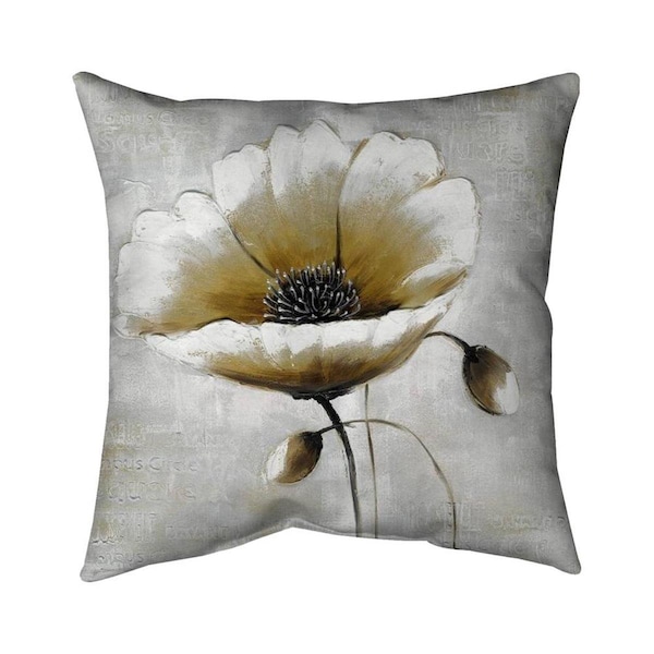 Begin Home Decor 20 x 20 in. Modern Beige Flower-Double Sided Print Indoor Pillow - 5541-2020-FL6