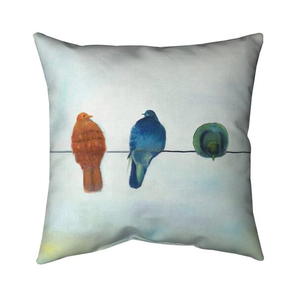 Begin Home Decor 20 x 20 in. Perched Abstract Birds-Double Sided Print Indoor Pillow - 5541-2020-AN481