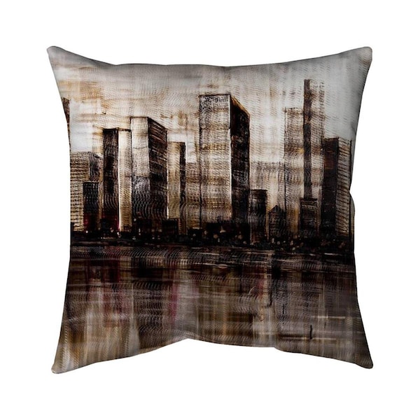 Fondo 26 x 26 in. Sketch of the City-Double Sided Print Indoor Pillow - FO2795737