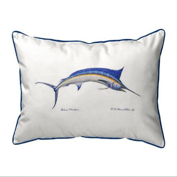 Betsy Drake Betsy Drake SN015 11 x 14 in. Blue Marlin Small Indoor & Outdoor Pillow - SN015