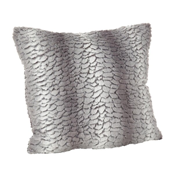 Rlm Distribution SARO  18 in. Square Juneau Faux Fur Throw Pillow  Grey - HO2657560