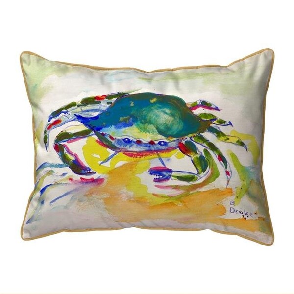 Betsy Drake Betsy Drake SN263 11 x 14 in. Green Crab Small Indoor & Outdoor Pillow - SN263