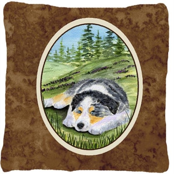 Carolines Treasures Carolines Treasures SS8283PW1414 Australian Shepherd Decorative Indoor & Outdoor Fabric Pillow - SS8283PW1414
