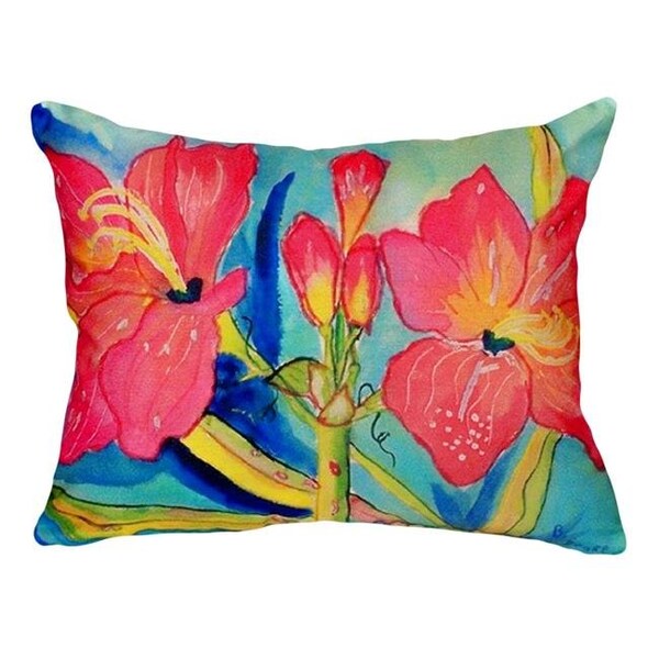 Betsy Drake Betsy Drake NC233 16 x 20 in. Pink Amaryllis No Cord Pillow - NC233