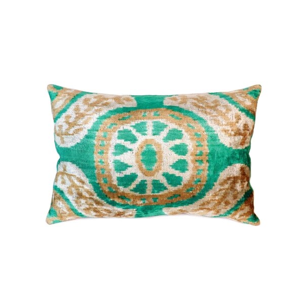 Daphnes Dinnette Silk Velvet Ikat Pillow - 15 x 24 in. - DA1123471