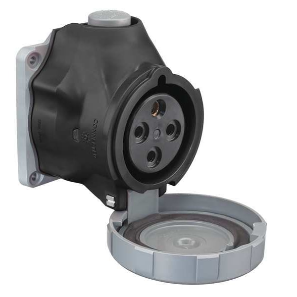 Hubbell Pin and Sleeve Receptacle, 600VAC, Black - HBLS460R5W