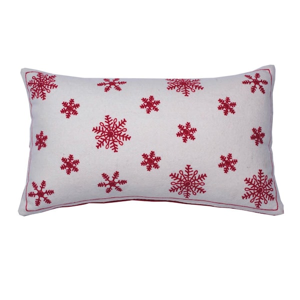 Vickerman 12 x 20 in. Let It Snow White Collection Pillow - QTX17605
