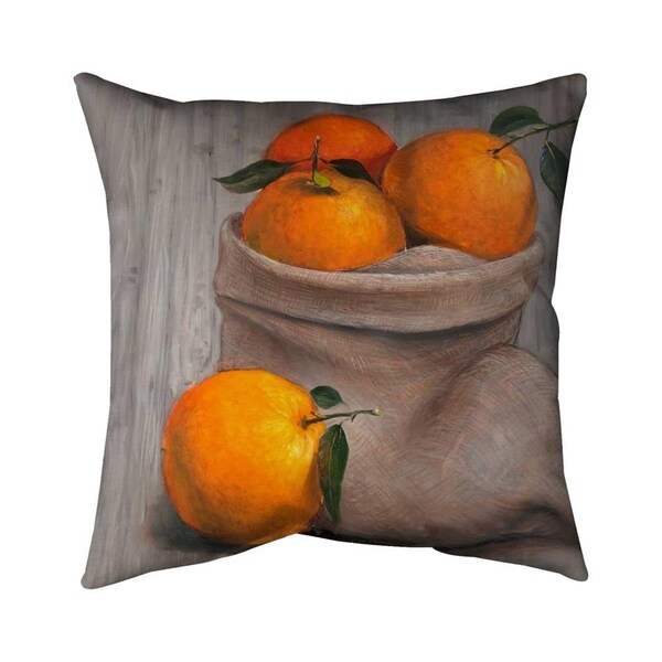 Fondo 26 x 26 in. Bag of Oranges-Double Sided Print Indoor Pillow - FO2780025