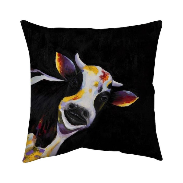 Begin Home Decor 26 x 26 in. One Funny Cow-Double Sided Print Indoor Pillow - 5541-2626-AN119