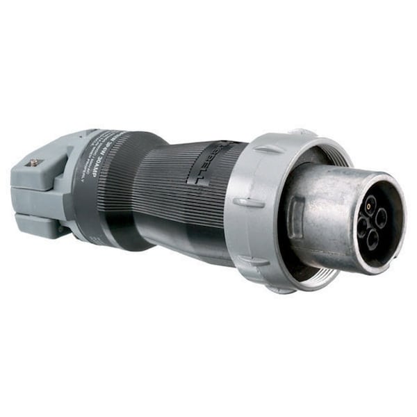 Hubbell Wiring Device-Kellems Heavy Duty Products, Insulgrip Pin and Sleeve Devices, Industrial Grade, Male, Plug, 60A 600V AC, Style 1 , Watertight- Reversed - HBL360PS1WR