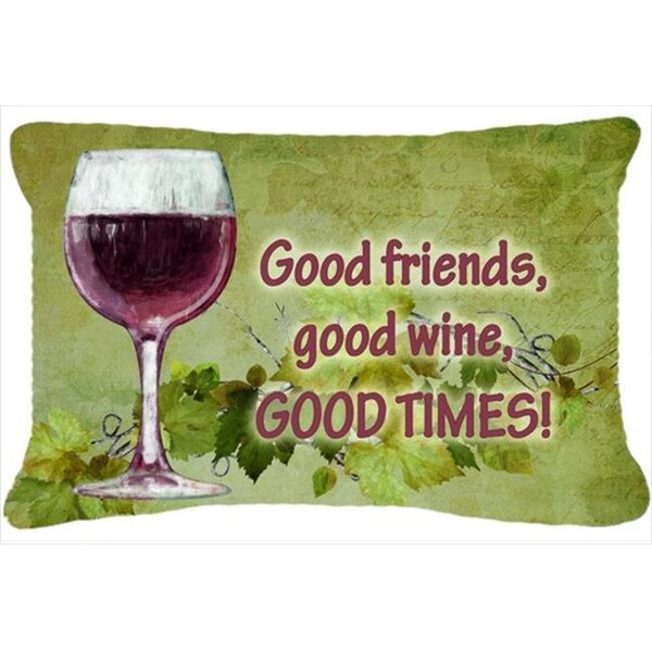 Carolines Treasures Carolines Treasures SB3070PW1216 Good Friends; Good Wine; Good Times Indoor & Outdoor Fabric Decorative Pillow - SB3070PW1216