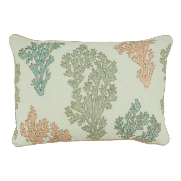 Rlm Distribution 14 x 20 in. Poly Filled Coral Throw Oblong Pillow, Multi Color - HO3196006