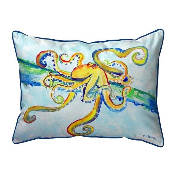 Betsy Drake Betsy Drake SN637 11 x 14 in. Crazy Octopus Small Outdoor & Indoor Pillow - SN637