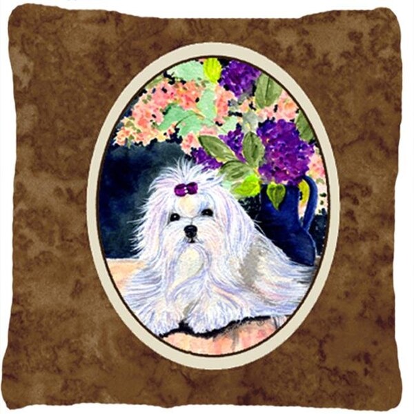 Carolines Treasures Carolines Treasures SS8287PW1414 Maltese Decorative Indoor & Outdoor Fabric Pillow - SS8287PW1414