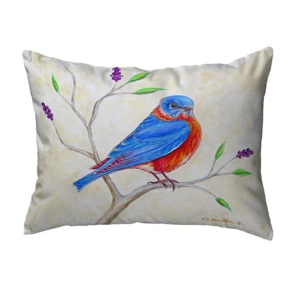 Betsy Drake Betsy Drake KS1050 11 x 14 in. Dicks Blue Bird Non-Corded Indoor & Outdoor Pillow - KS1050