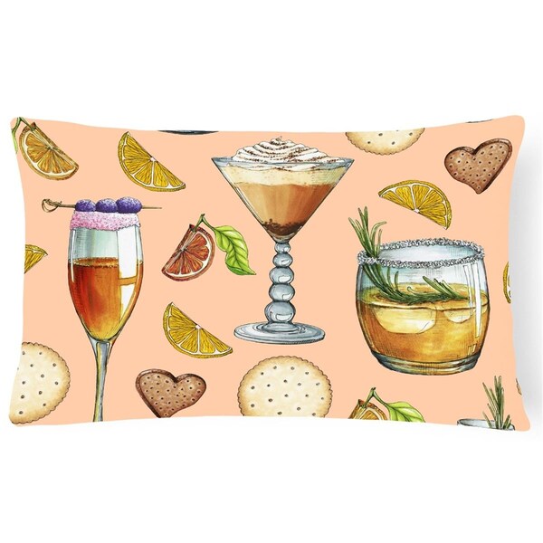 Jensendistributionservices Drinks & Cocktails Peach Canvas Fabric Decorative Pillow - MI2550704