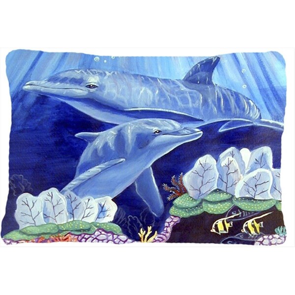 Micasa Dolphin under the sea Indoor & Outdoor Decorative Fabric Pillow 12 x 16 in. - MI755183