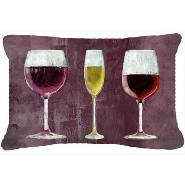 Jensendistributionservices Three Glasses Of Wine Purple Indoor & Outdoor Fabric Decorative Pillow - MI2555091