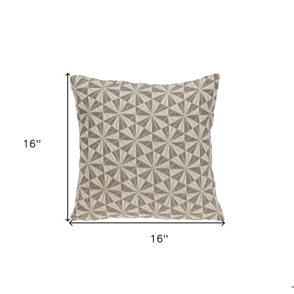Homeroots 16 x 16 x 5 in. Pale Brown & Beige Pinwheels Throw Pillow - 383097