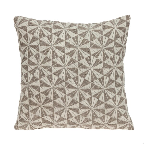 Homeroots 16 x 16 x 5 in. Pale Brown & Beige Pinwheels Throw Pillow - 383097
