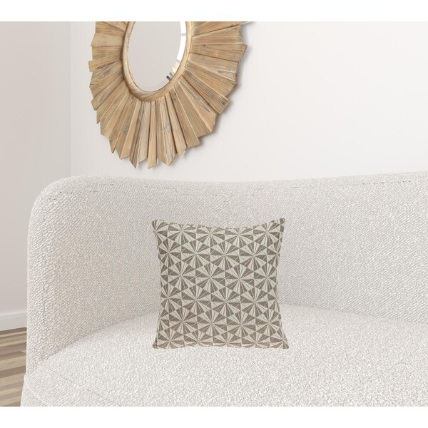 Homeroots 16 x 16 x 5 in. Pale Brown & Beige Pinwheels Throw Pillow - 383097