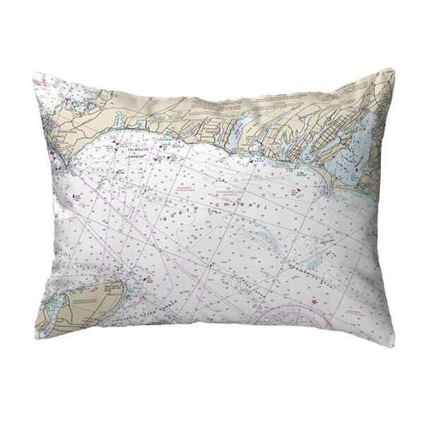 Betsy Drake Betsy Drake KS13229FH 11 x 14 in. Falmouth Harbor; MA Nautical Map Non-Corded Indoor & Outdoor Pillow - KS13229FH
