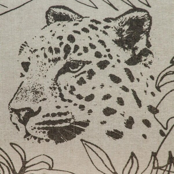 Homeroots 12 x 20 x 4 in. Beige Jaguar Silhoutte Lumbar Throw Pillow - 383138