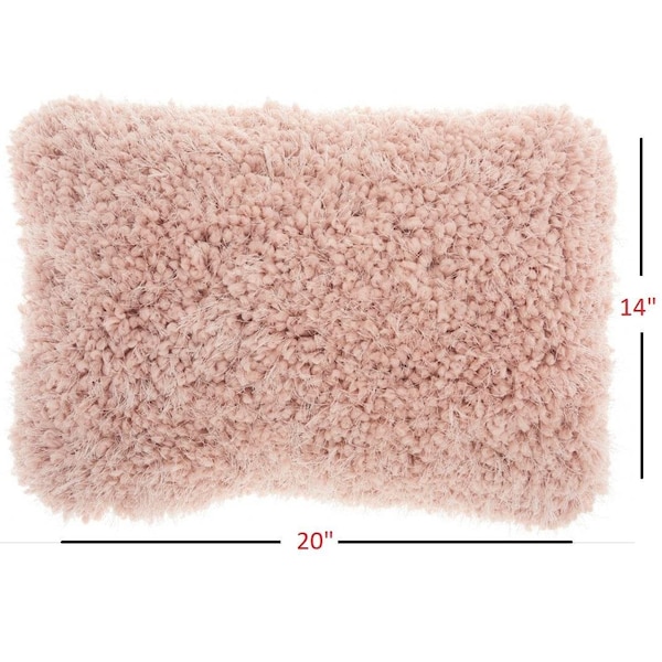 Homeroots 14 x 20 in. Mauve Knubby Plush Lumbar Throw Pillow - 386398