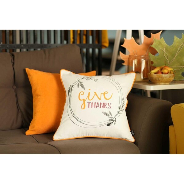 Gfancy Fixtures Thanksgiving Pie Printed Decorative Throw Pillow Cover, Multi Color - 18 x 18 in. - GF3679305