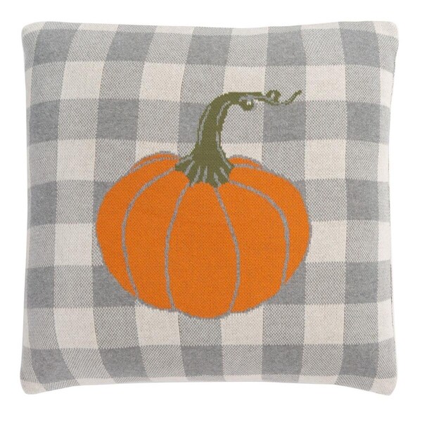 Safavieh 20 x 20 in. Fall Pumpkin Pillow Grey & Orange - HOL3203A-2020