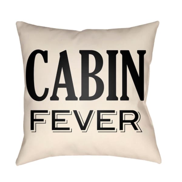 Artistic Weavers Lodge Cabin Cabin Fever Poly Filled Pillow - Black & Beige - 18 x 18 in. - LGCB2027-1818