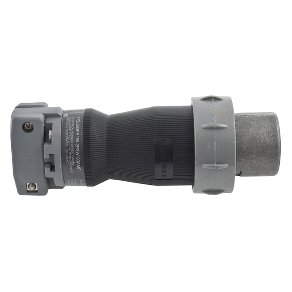 Hubbell Wiring Device-Kellems Watertight Insulgrip Plug, 2P3W, 30A 600V, S1 Reversed Service - HBL330PS1WR