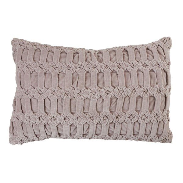 Rlm Distribution 16 x 24 in. Smocked Velvet Throw Pillow with Down Filling Taupe - HO3205358