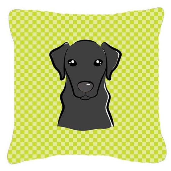 Carolines Treasures Carolines Treasures BB1297PW1818 Checkerboard Lime Green Black Labrador Fabric Decorative Pillow; 18 x 18 In. - BB1297PW1818