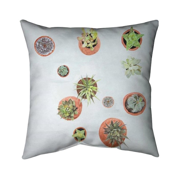 Begin Home Decor 26 x 26 in. Cactus Plants-Double Sided Print Indoor Pillow - 5541-2626-FL331