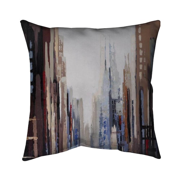 Fondo 26 x 26 in. Abstract Buildings-Double Sided Print Indoor Pillow - FO2793976